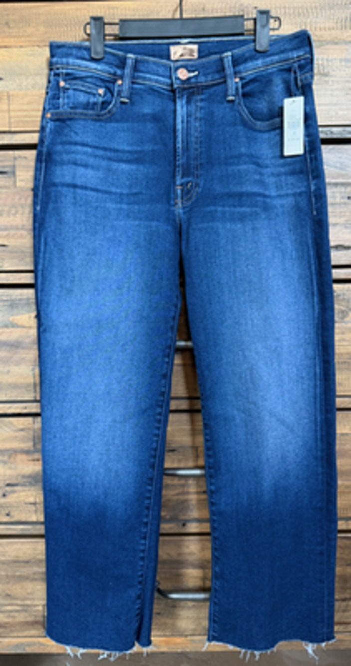Mother Jeans Womens 29 Blue Mid Rise Rambler Zip Ankle Fray Anthropologie NWT